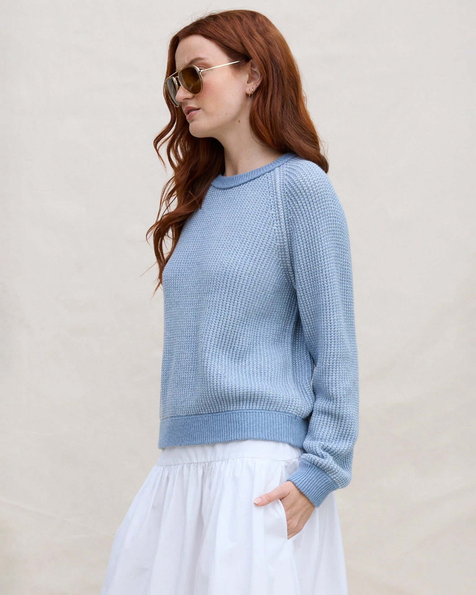 Thermal Sweatshirt in Denim - Image 2