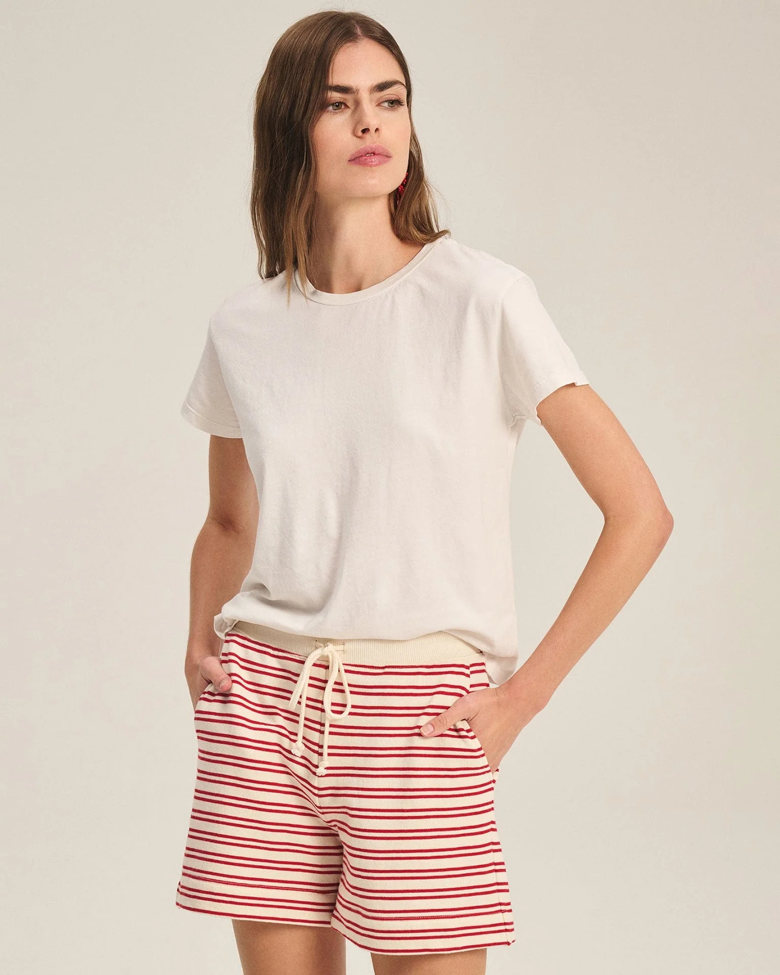 Tia Short Sleeve Crew Neck Top in Beach