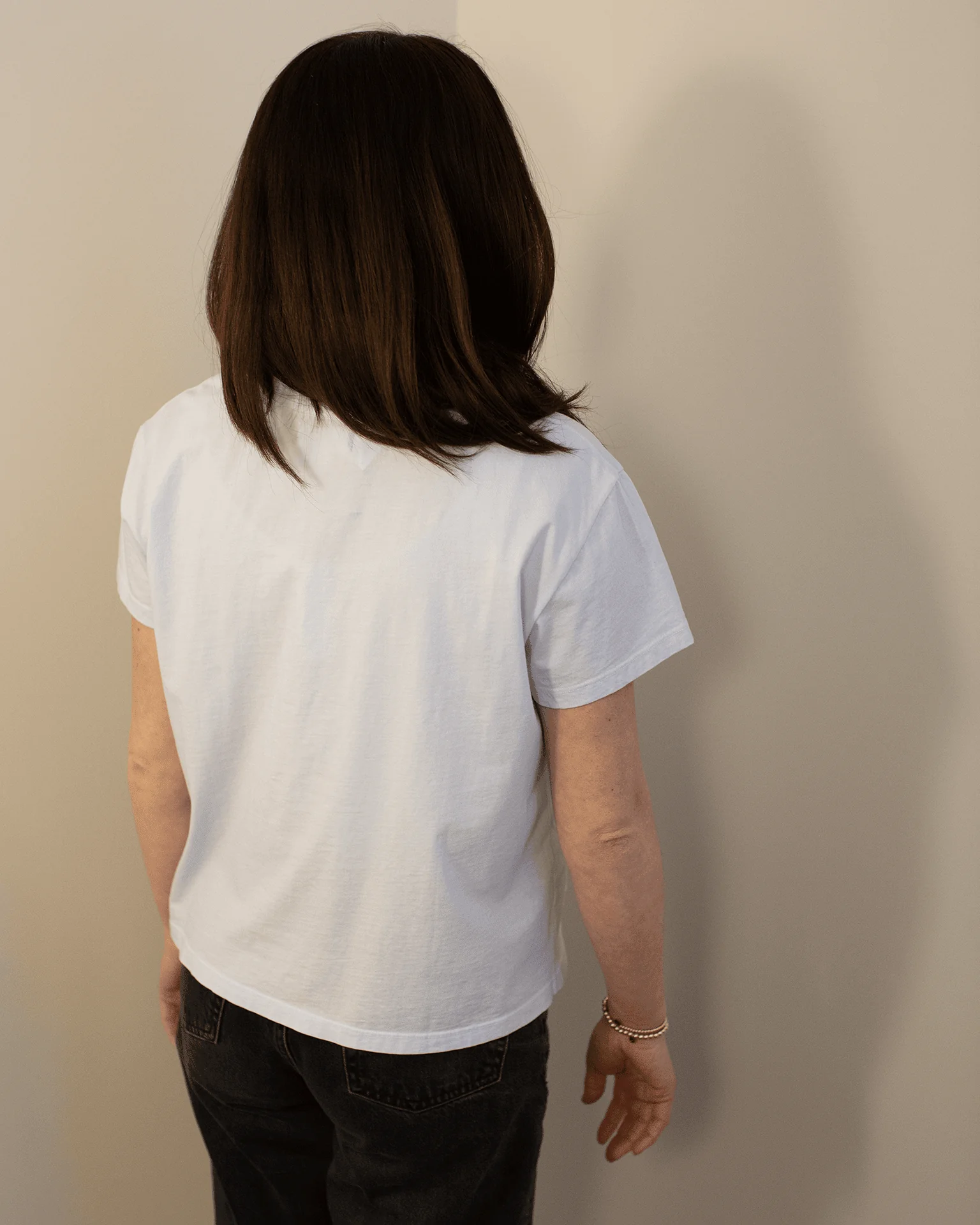Tia Short Sleeve Crew Neck Top in Ice - Image 3