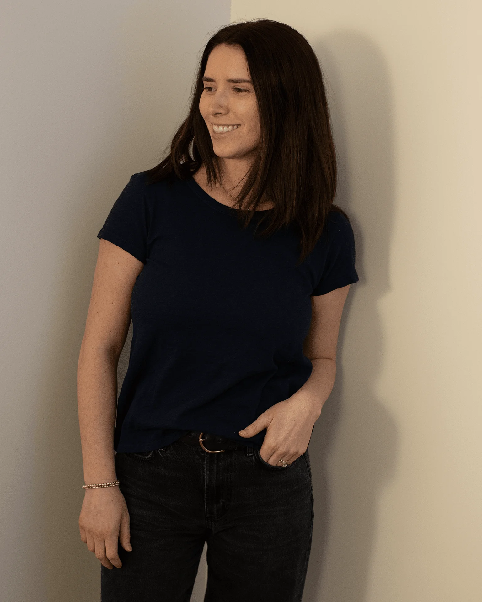 Tilly Short Sleeve Crew Neck Top in Midnight
