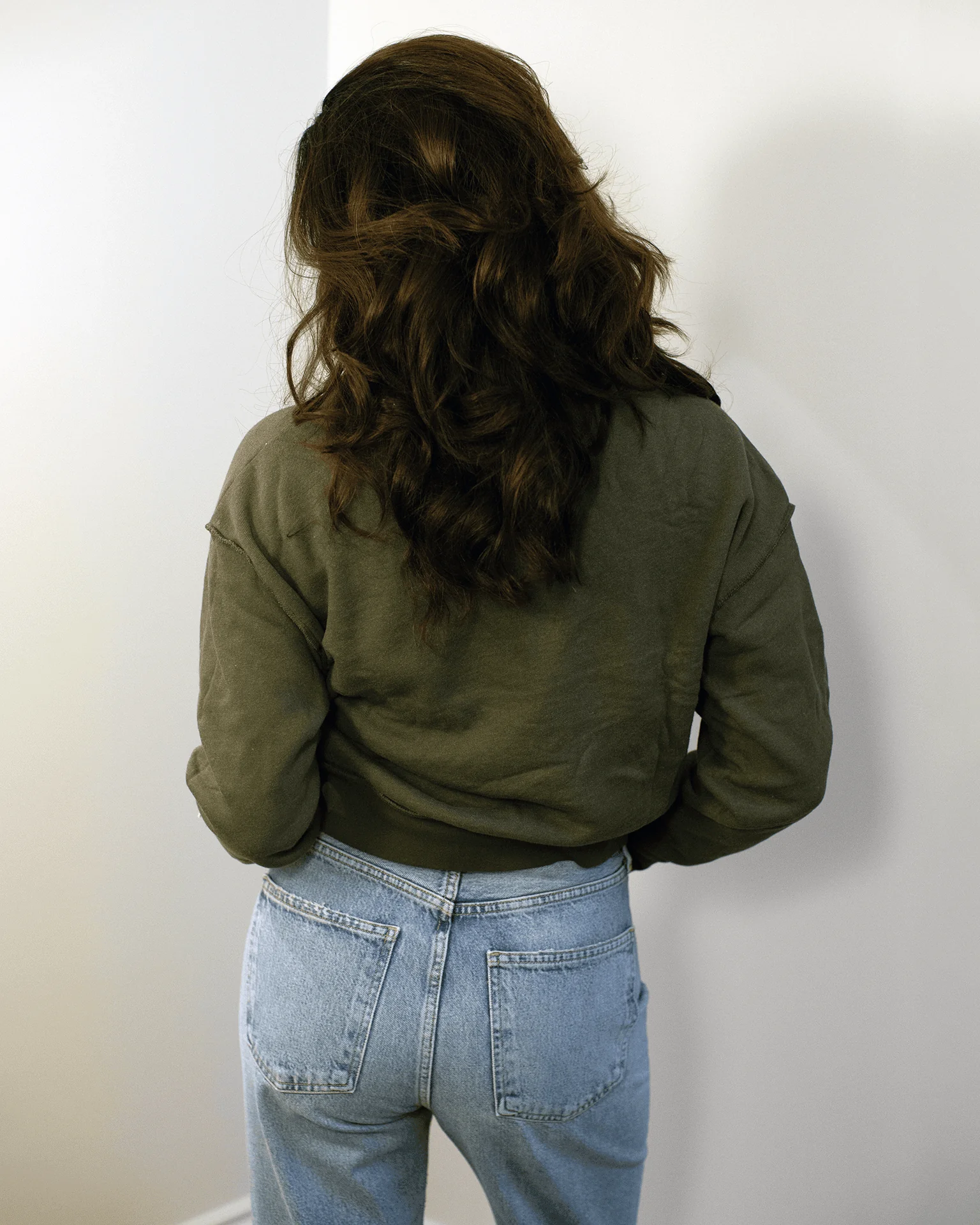 Tova Pullover Sherpa Fleece 1/2 Zip in Olive - Image 3
