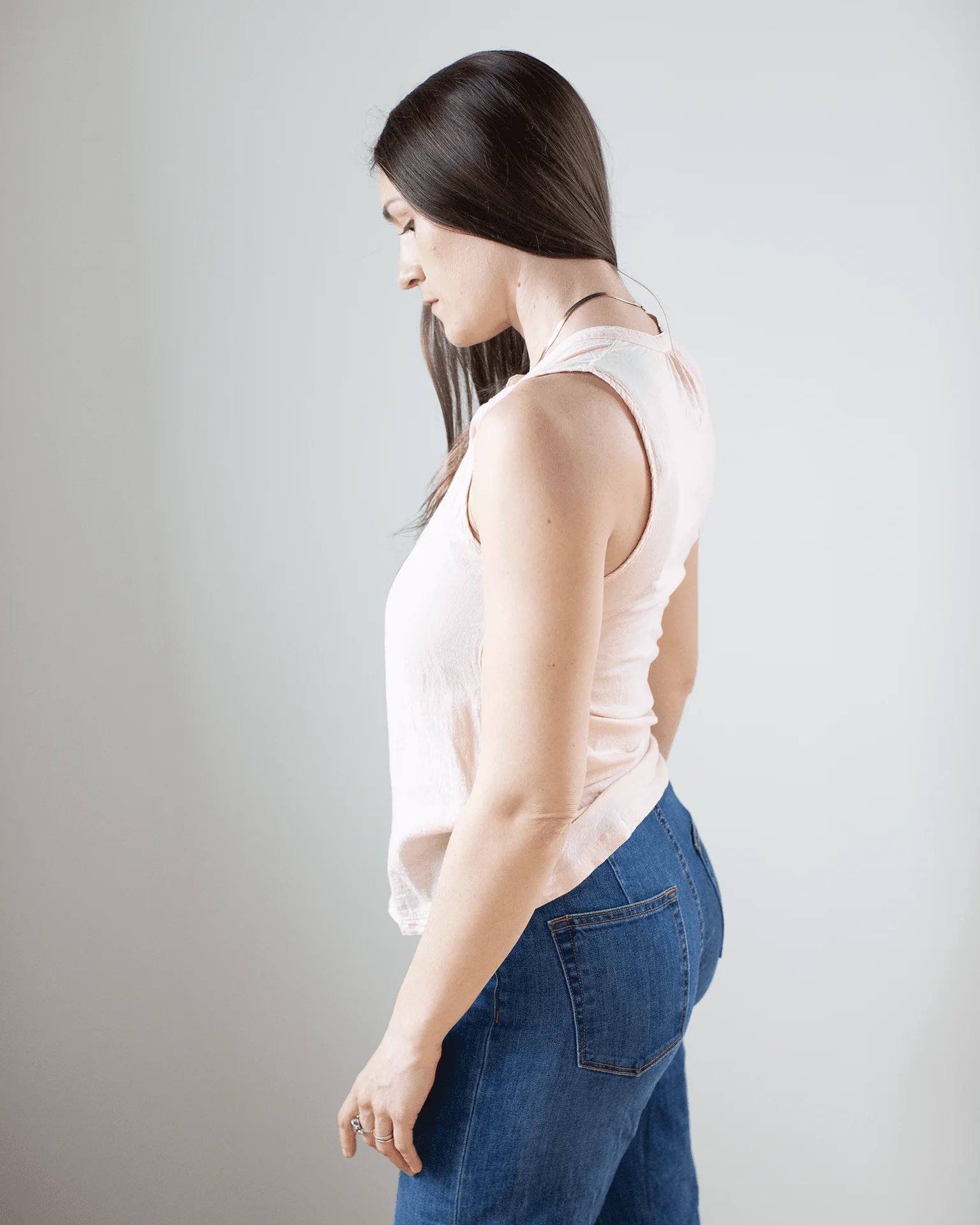 Tulette Henley Tank in Blush - Image 3