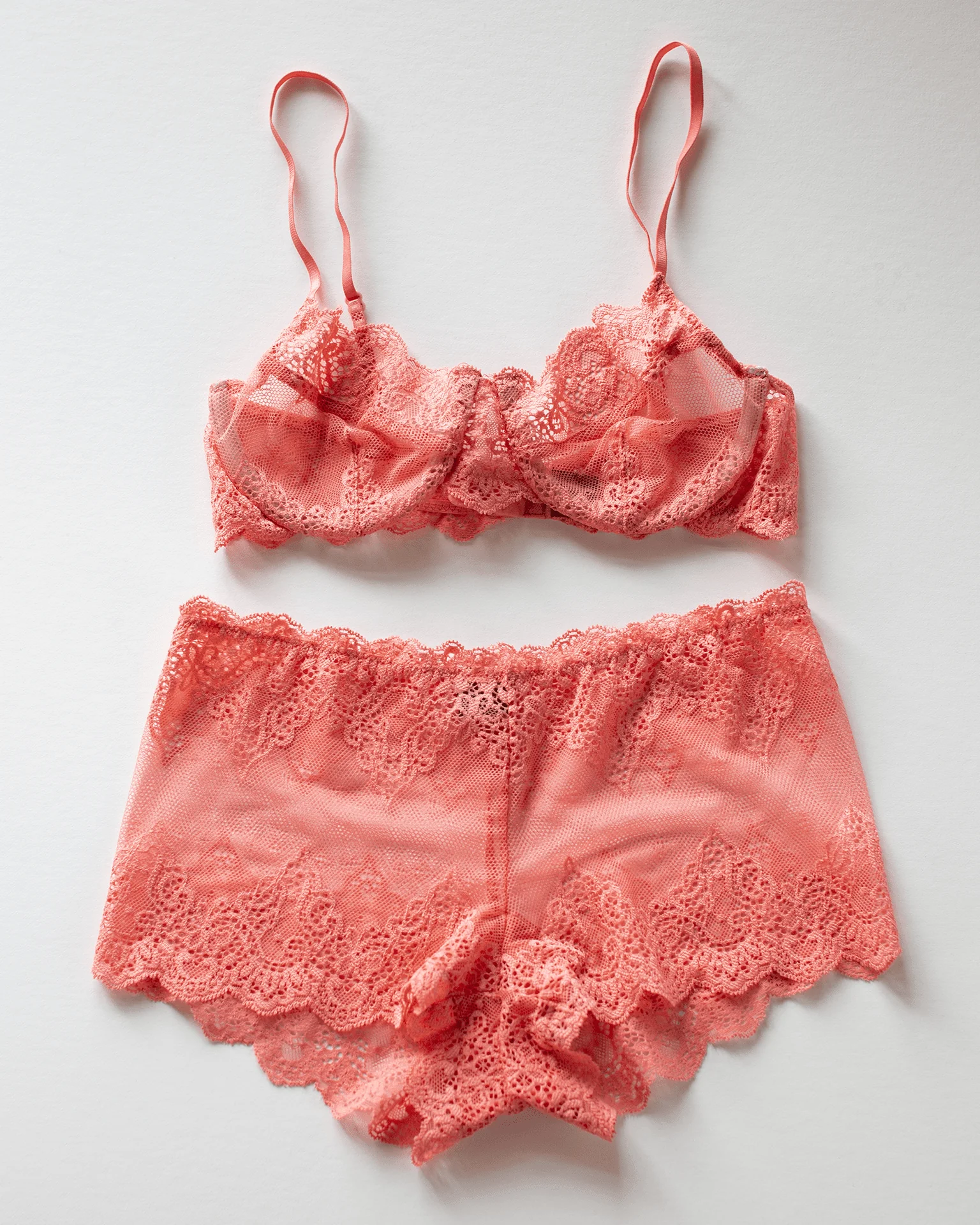 Underwire Bra & Hipster Set in Tangerine