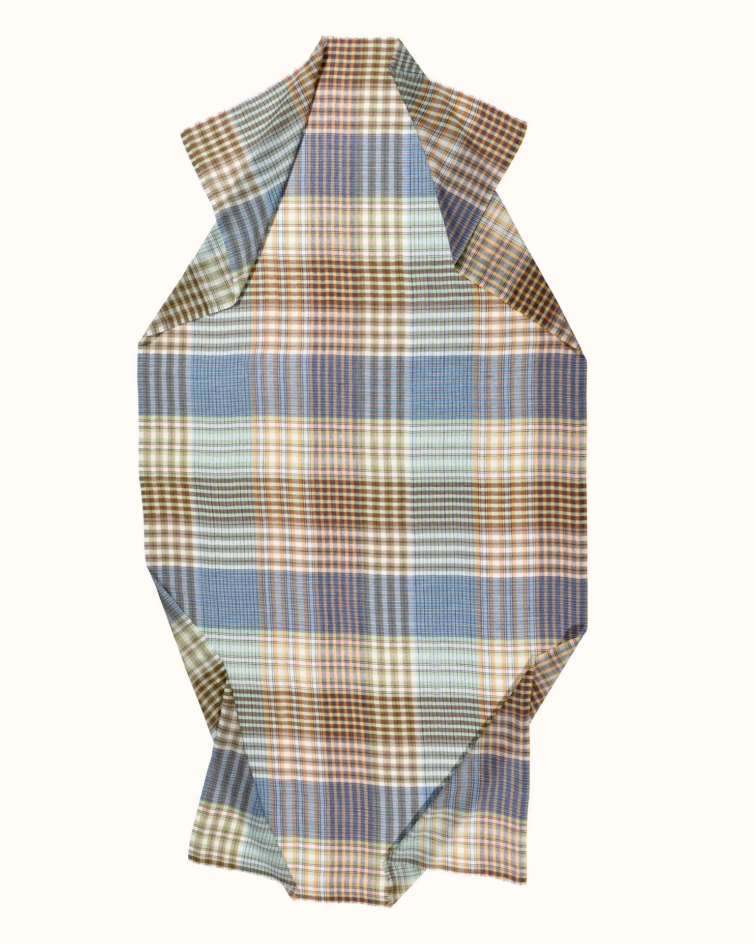 Varied Plaid Scarf in River