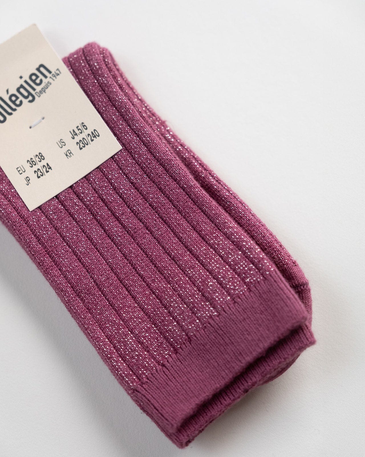 Victoire Extra Soft Glittery Socks in Raisin Rose