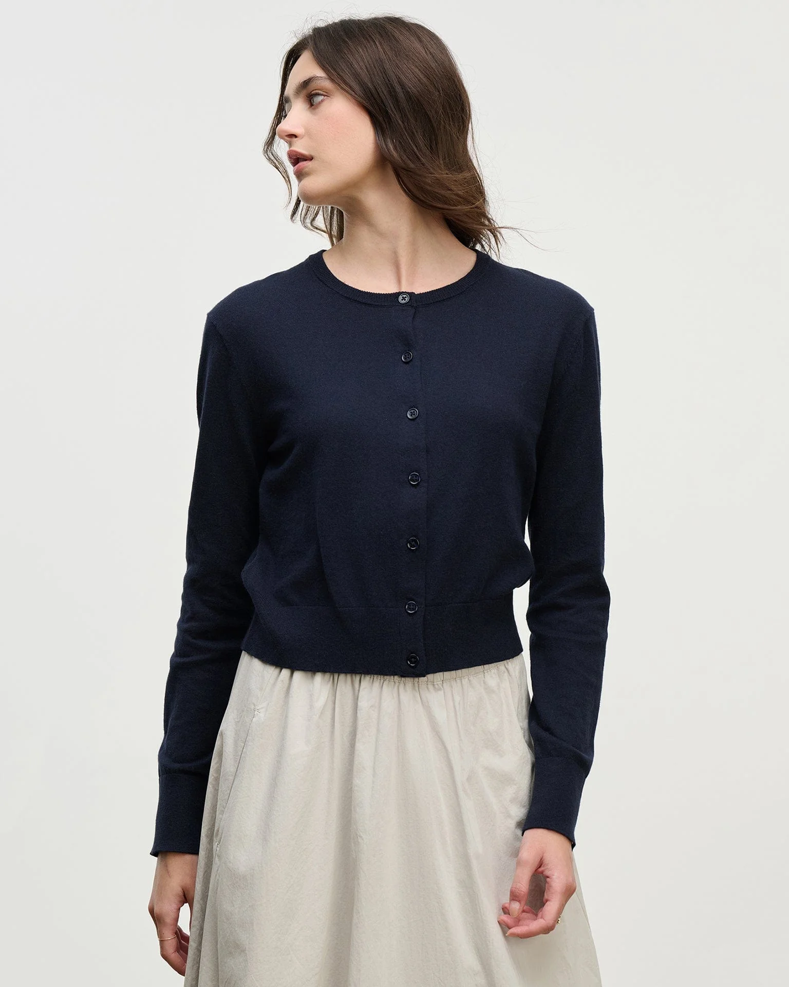Violette Long Sleeve Cardi in Navy