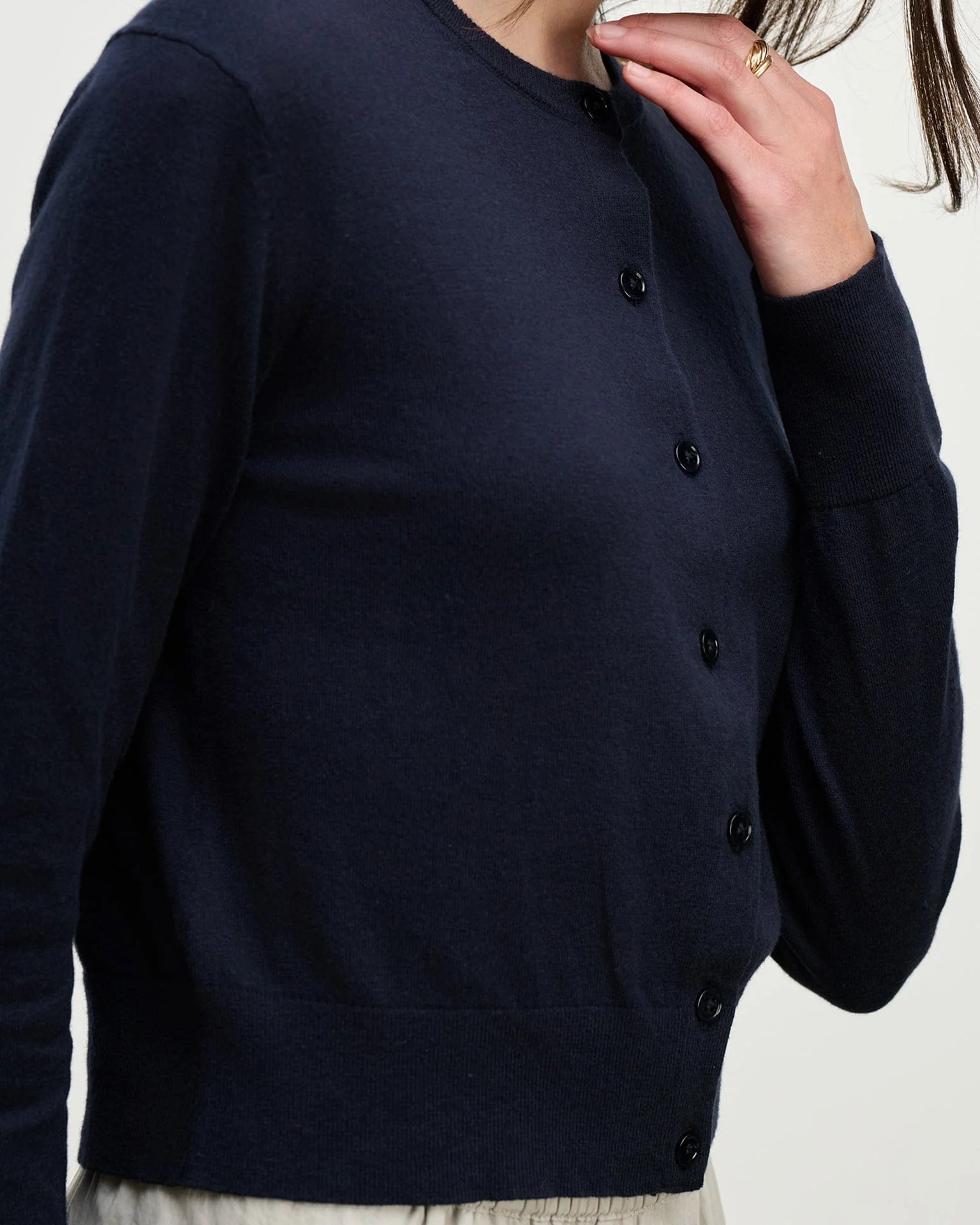 Violette Long Sleeve Cardi in Navy - Image 2