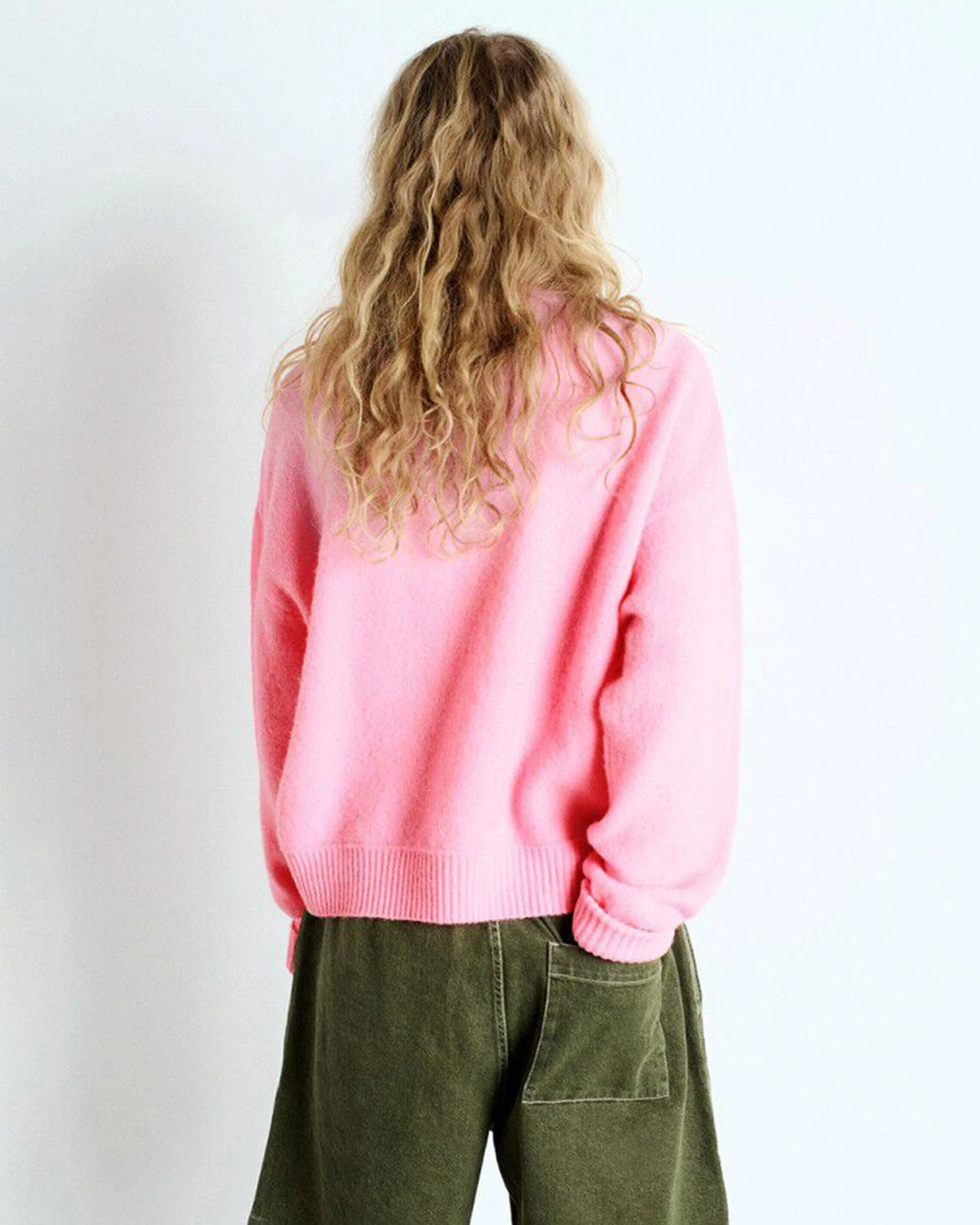 Vito Crewneck Sweater w/ Cuff Slv in Rose Chine - Image 4