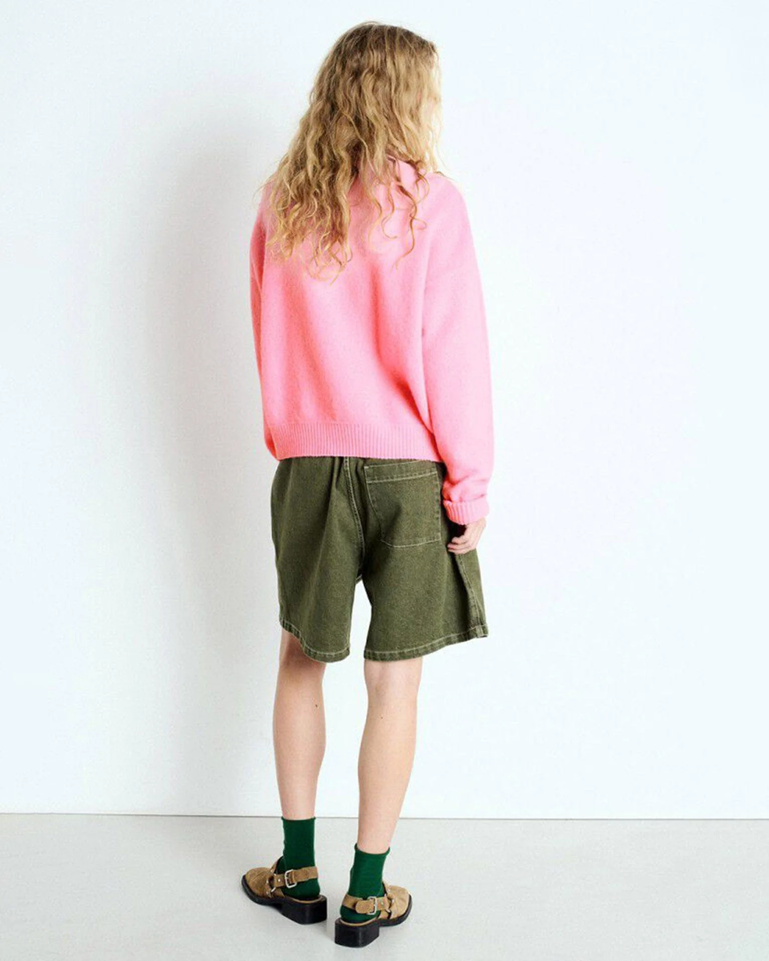 Vito Crewneck Sweater w/ Cuff Slv in Rose Chine - Image 5