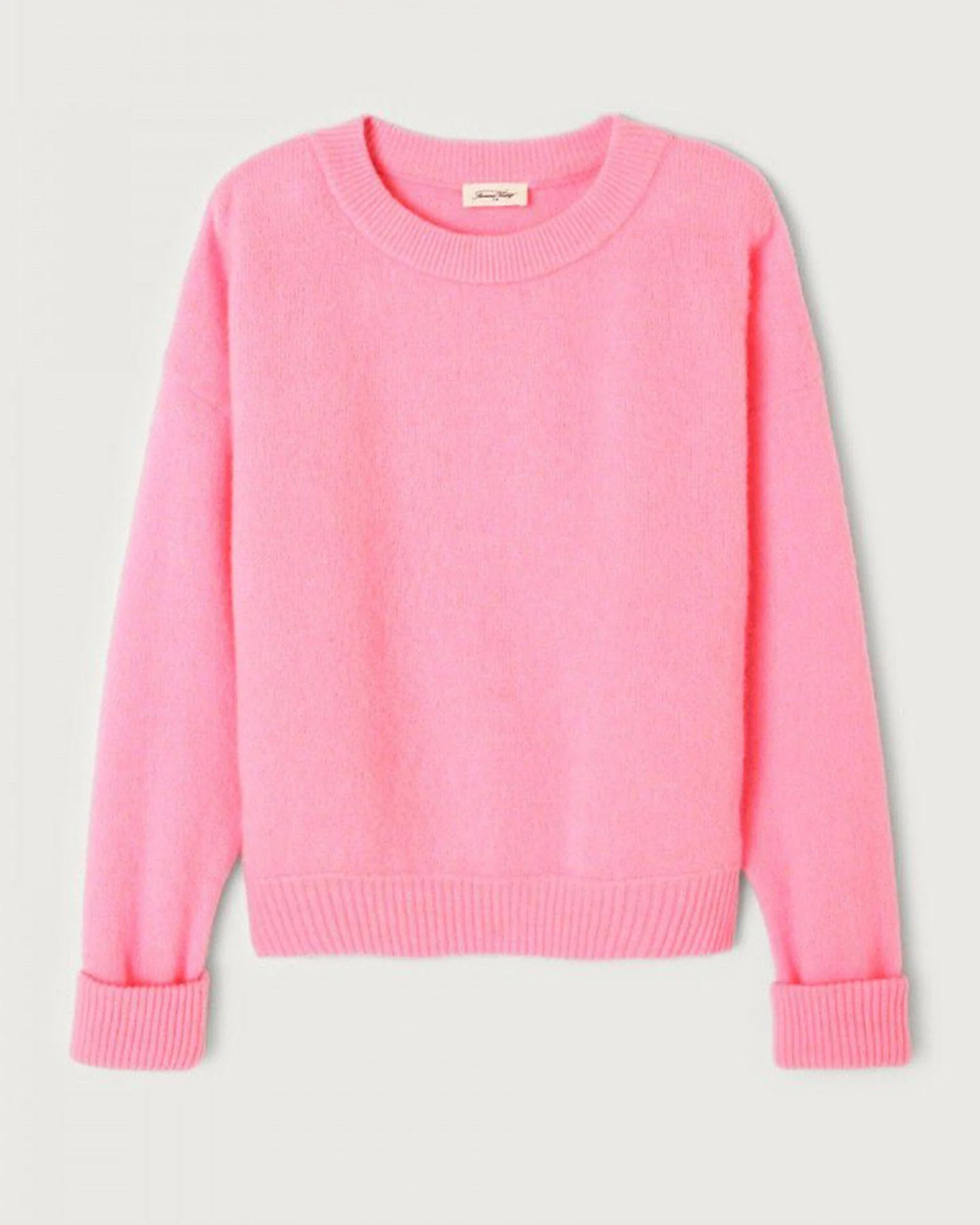 Vito Crewneck Sweater w/ Cuff Slv in Rose Chine - Image 6