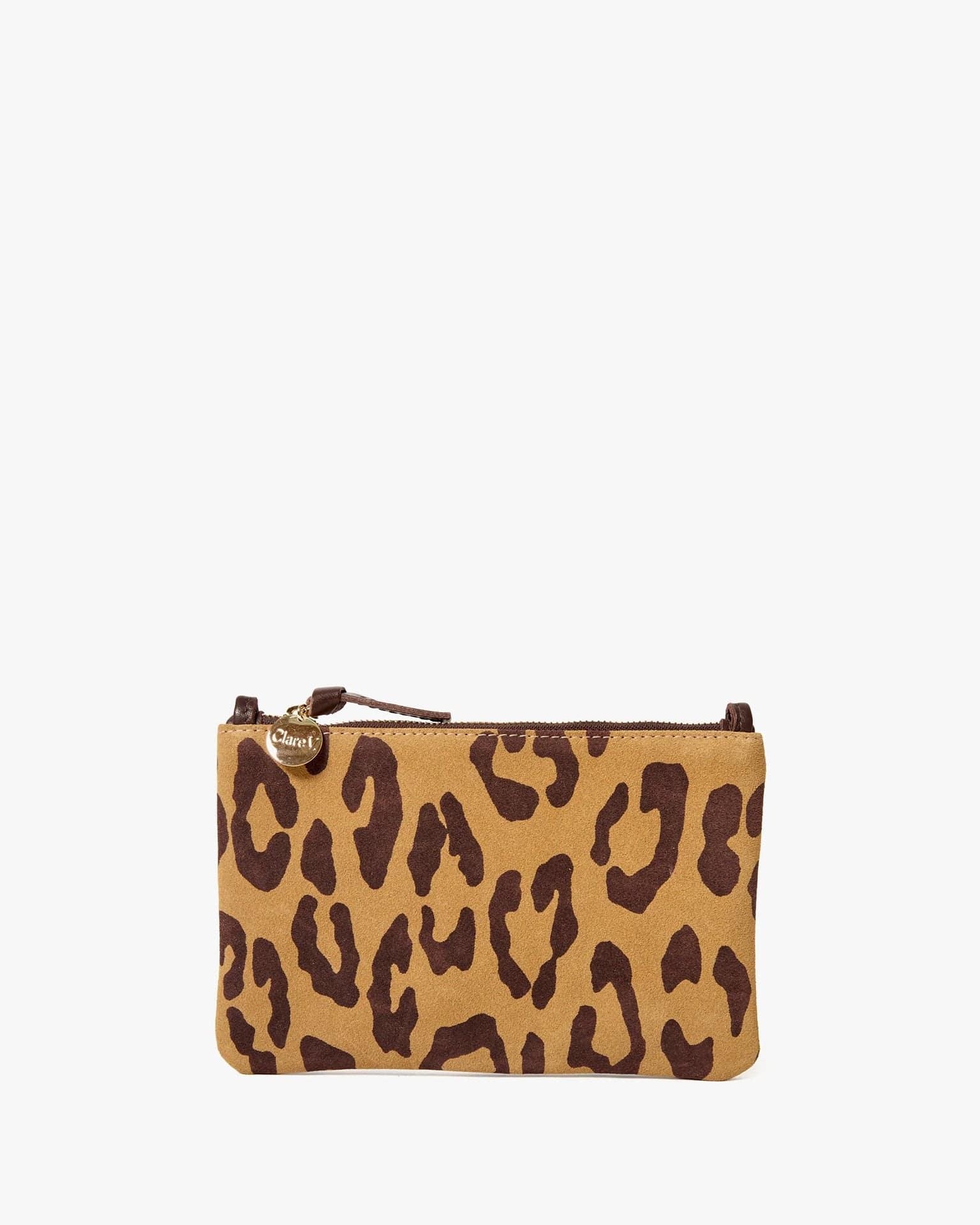 Wallet Clutch w/ Tabs - Pablo Cat Suede in Lark/Brown
