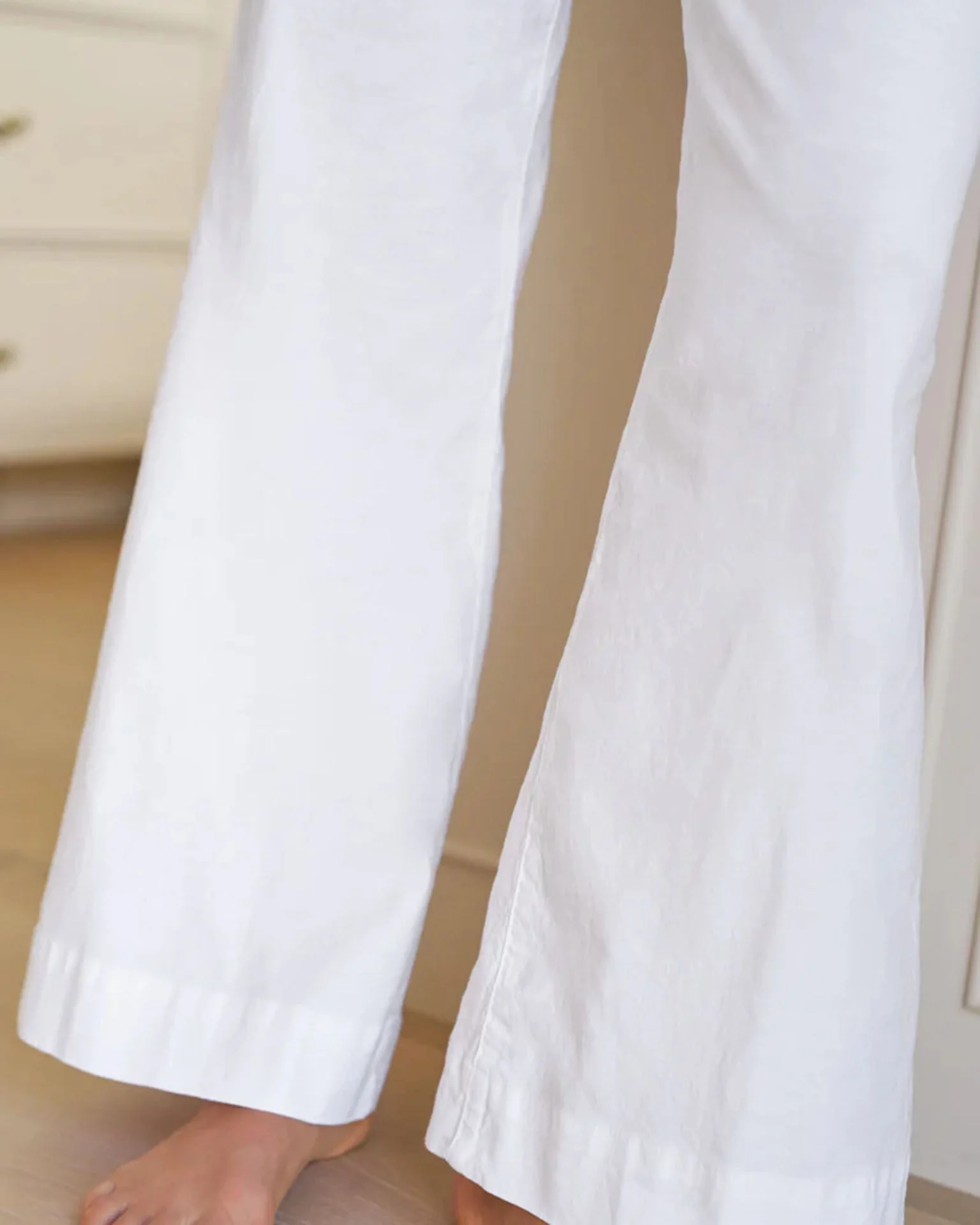 West Village Italian Wide Leg Chino in White - Image 3