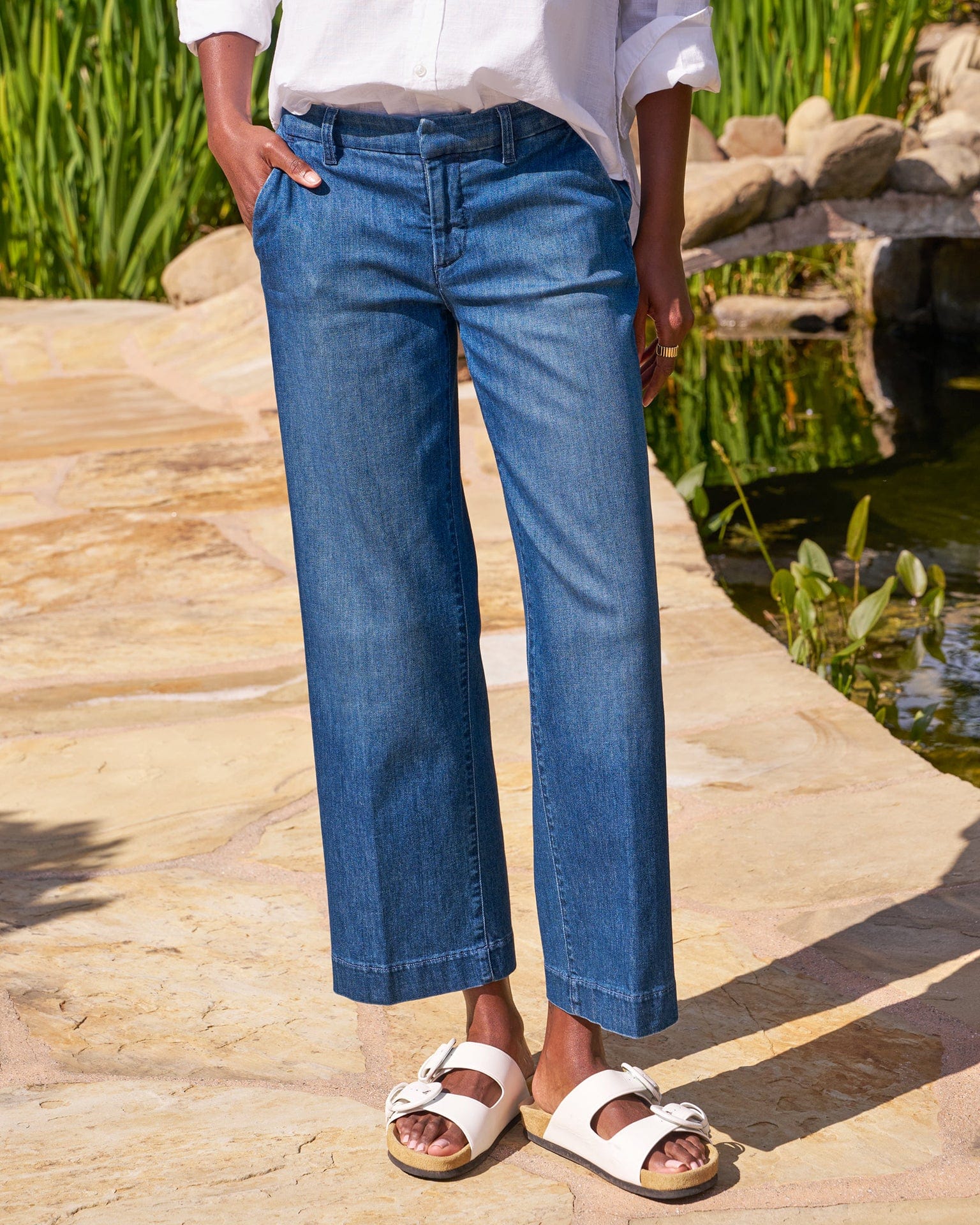 Westport Wide Leg in 1984 Washed Blue Wash