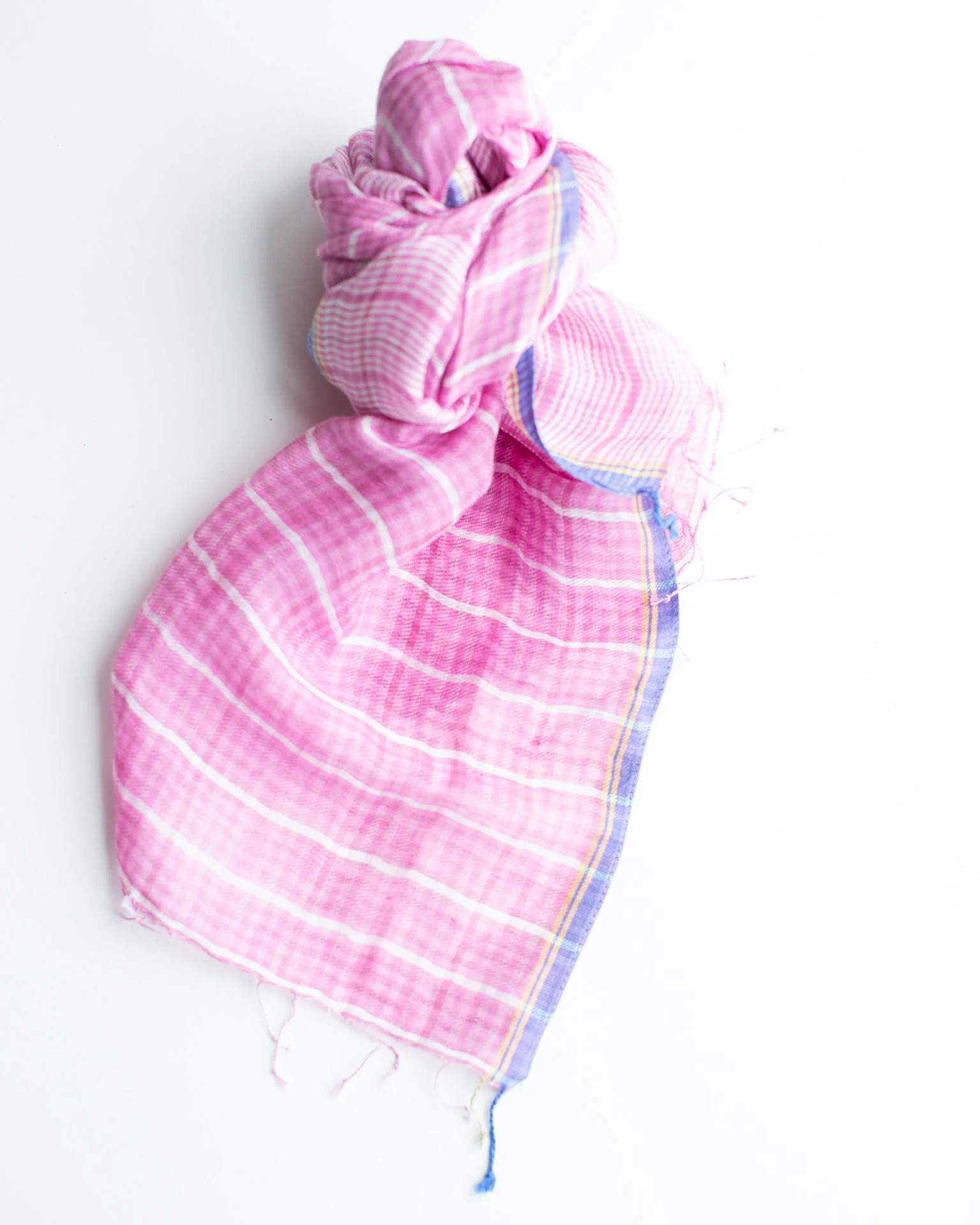 Woven Check Scarf in Rose