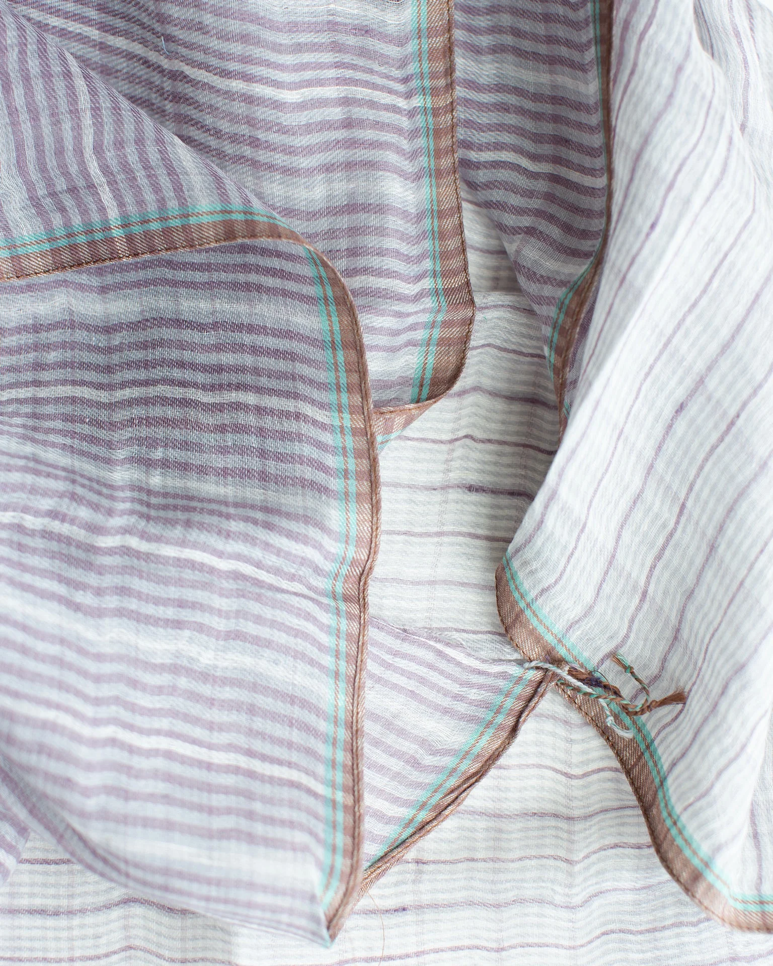 Woven Check Scarf in Thistle - Image 2