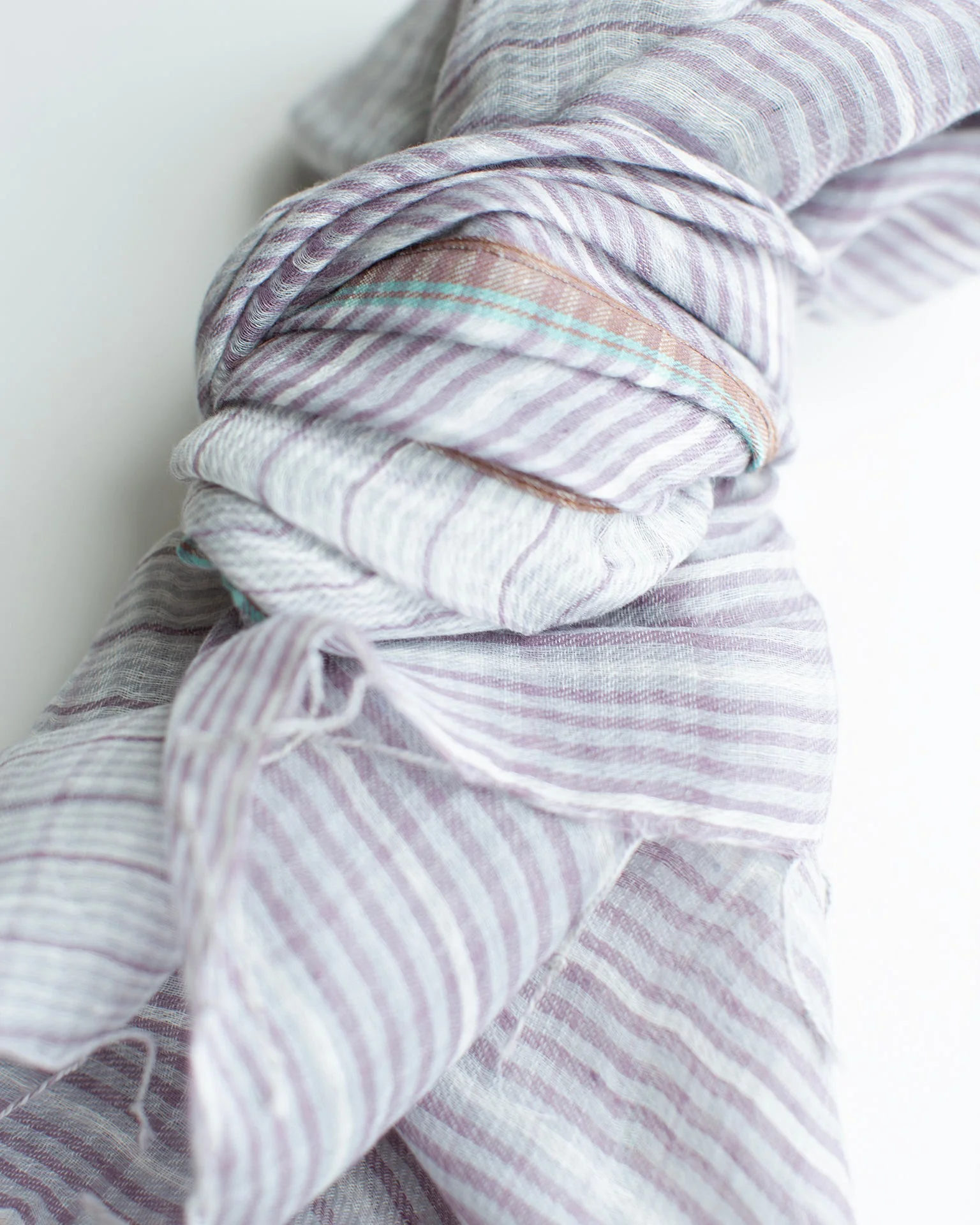 Woven Check Scarf in Thistle - Image 3