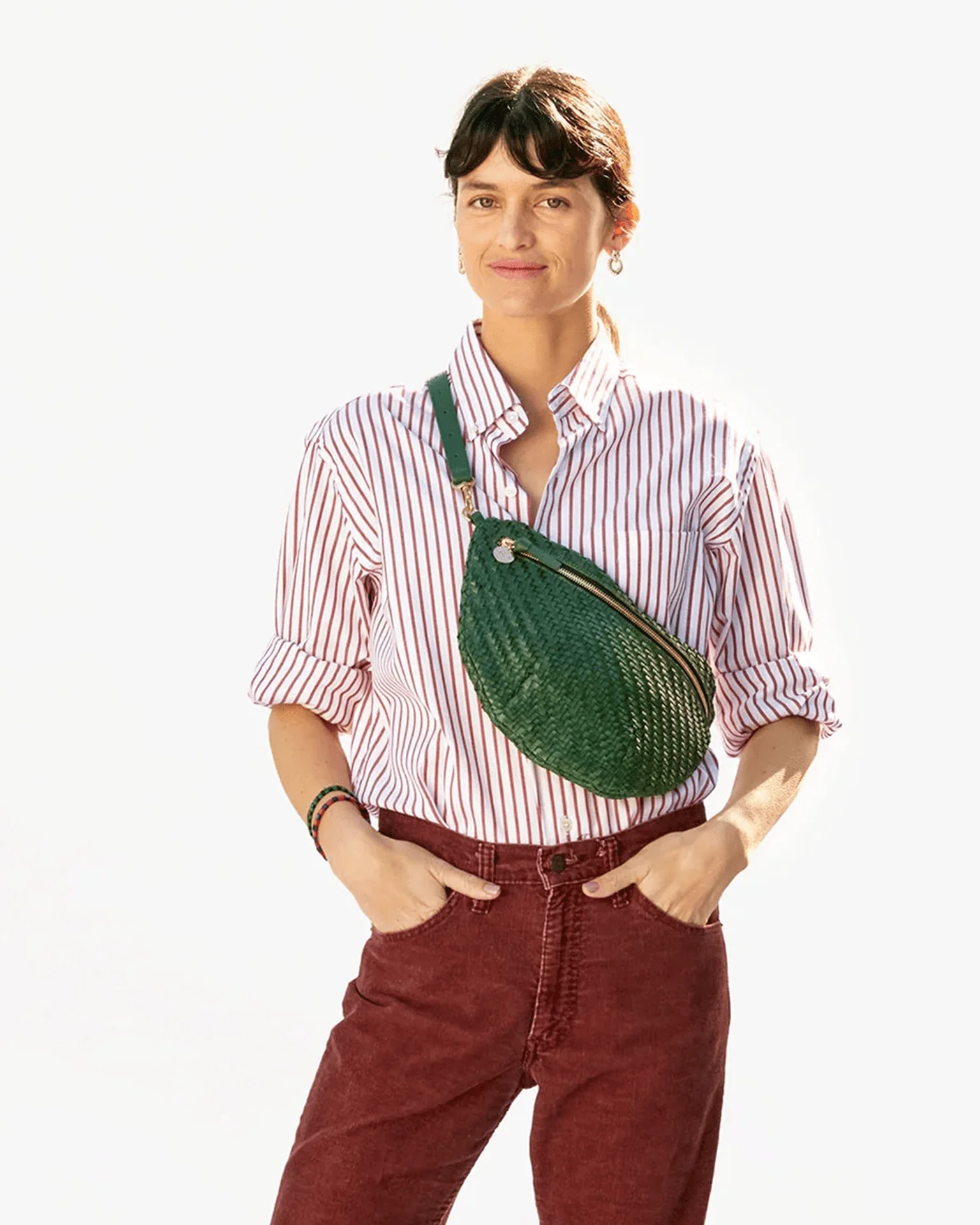 Woven Zig-Zag Grande Fanny in Evergreen - Image 2