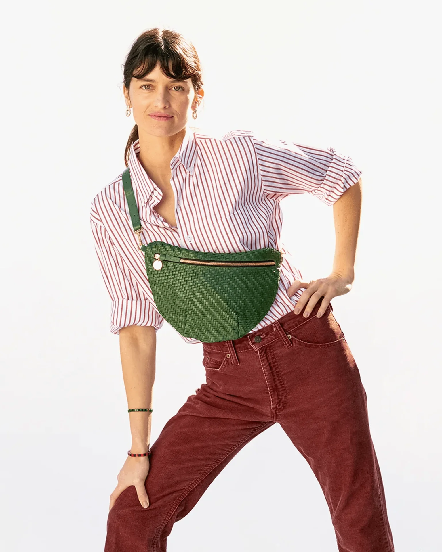 Woven Zig-Zag Grande Fanny in Evergreen - Image 3