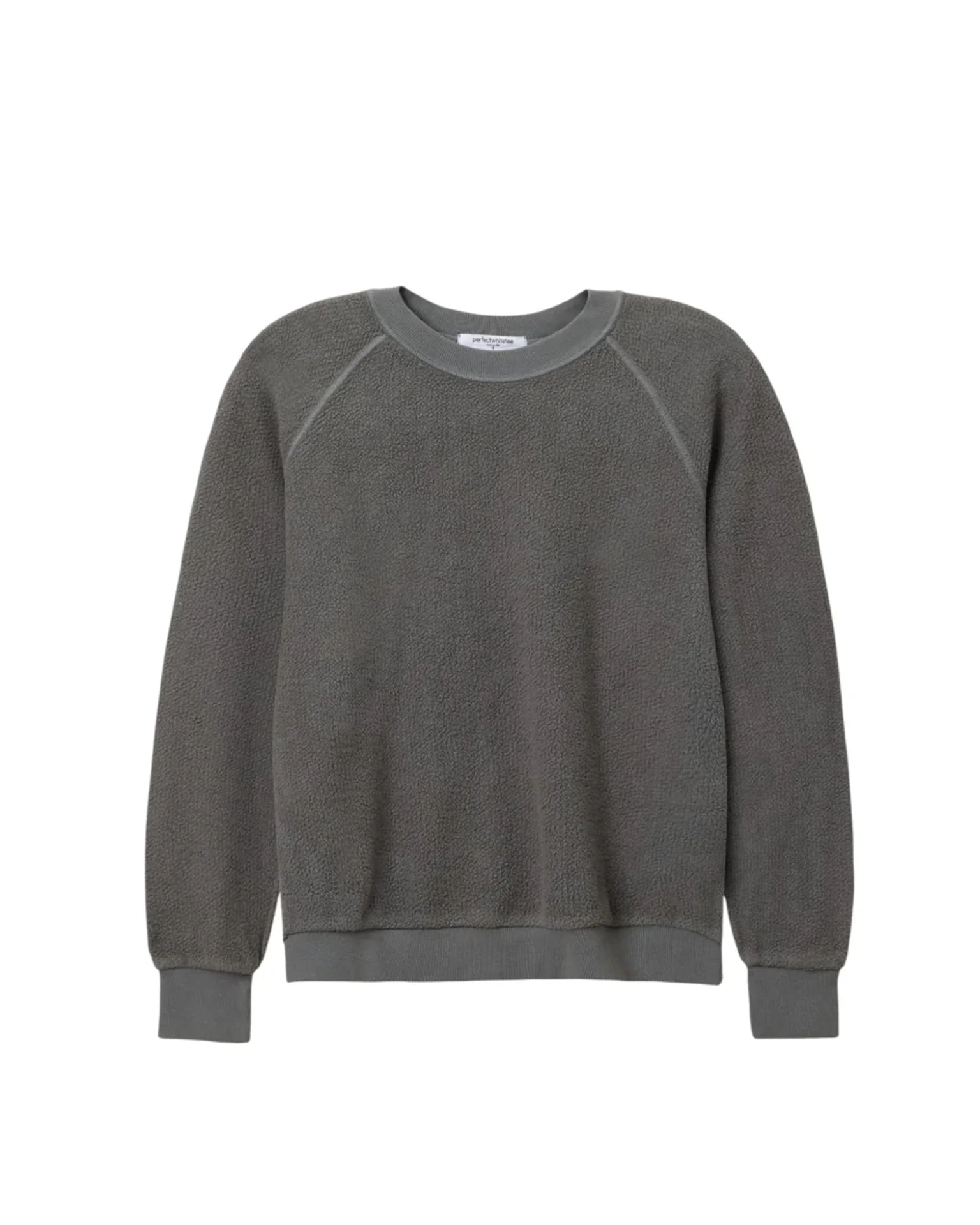 Ziggy Inside Out Fleece L/S Shrunken Crew SS in Charcoal - Image 4