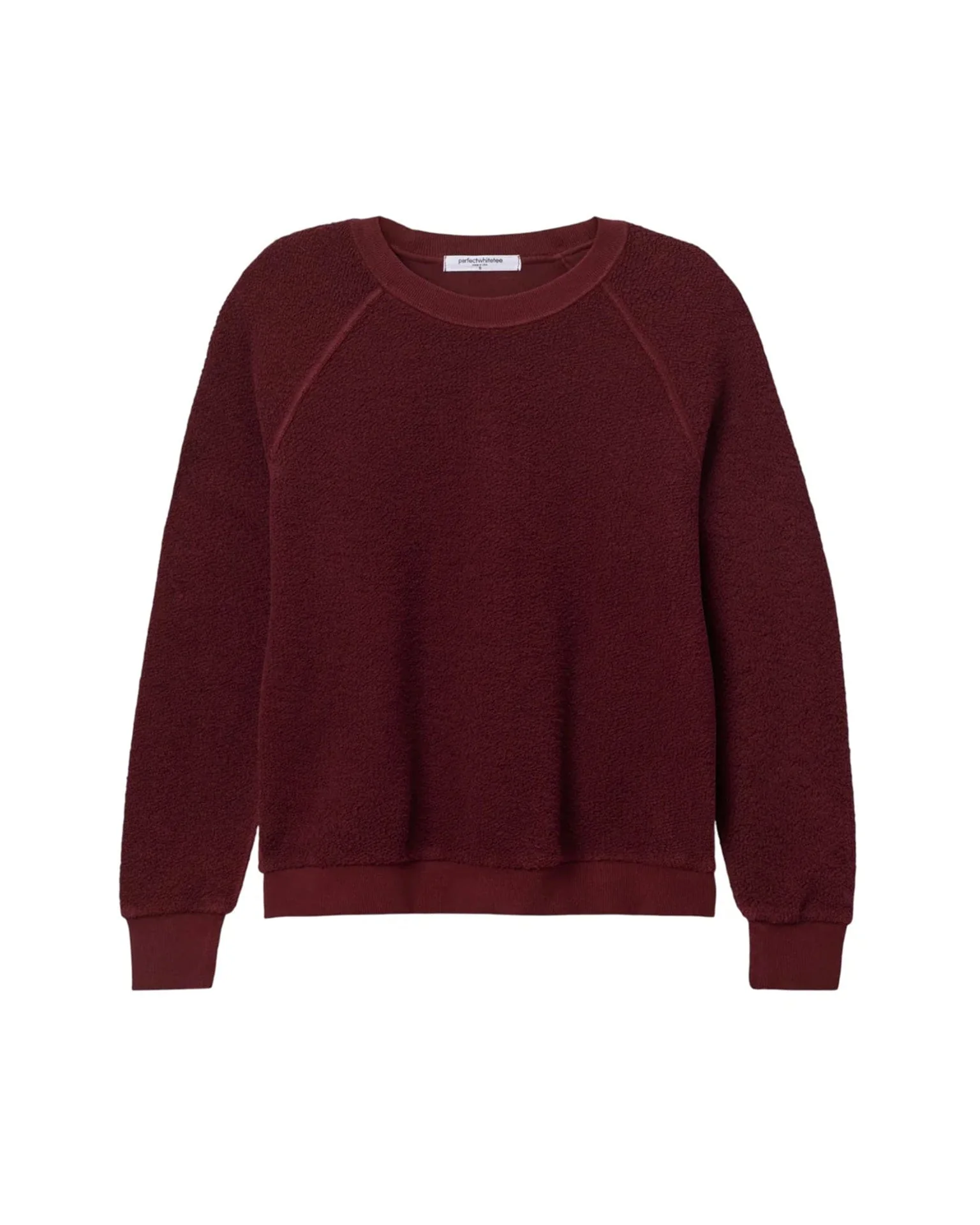 Ziggy Inside Out Fleece L/S Shrunken Crew SS in Dark Burgundy - Image 4