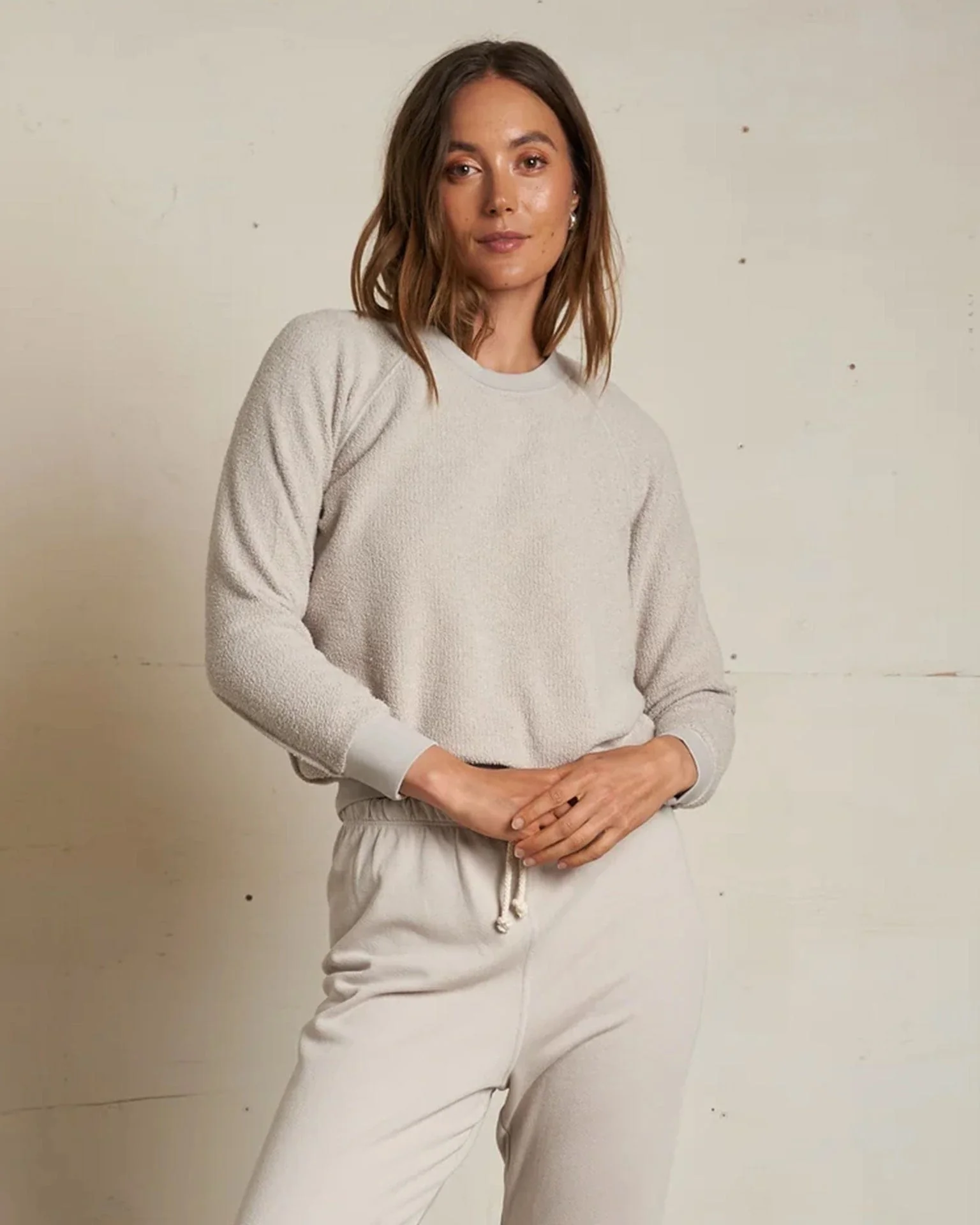Ziggy Inside Out Fleece L/S Shrunken Crew SS in Silver