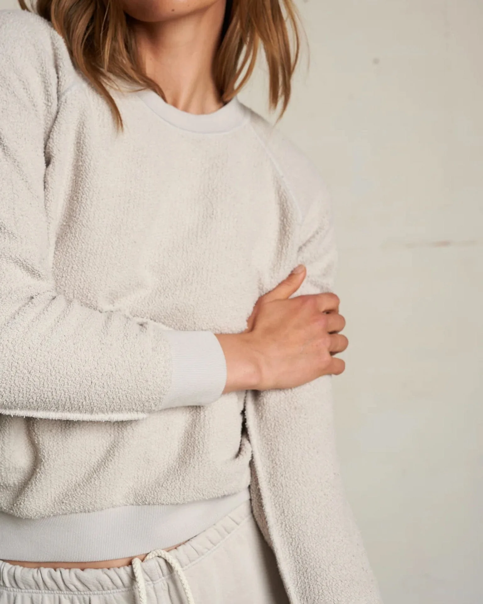 Ziggy Inside Out Fleece L/S Shrunken Crew SS in Silver - Image 3