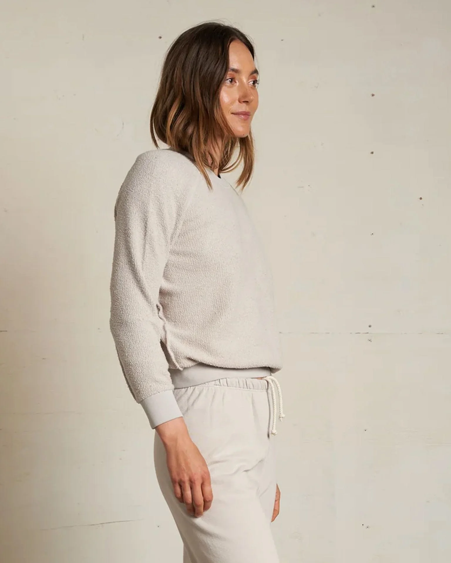 Ziggy Inside Out Fleece L/S Shrunken Crew SS in Silver - Image 4