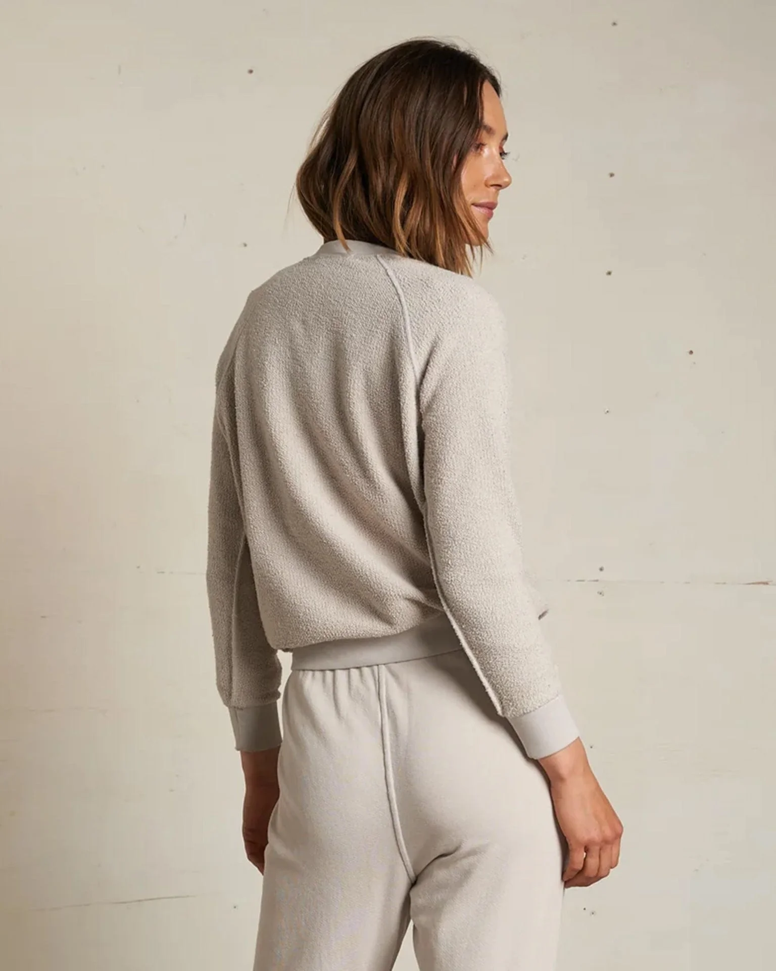 Ziggy Inside Out Fleece L/S Shrunken Crew SS in Silver - Image 5