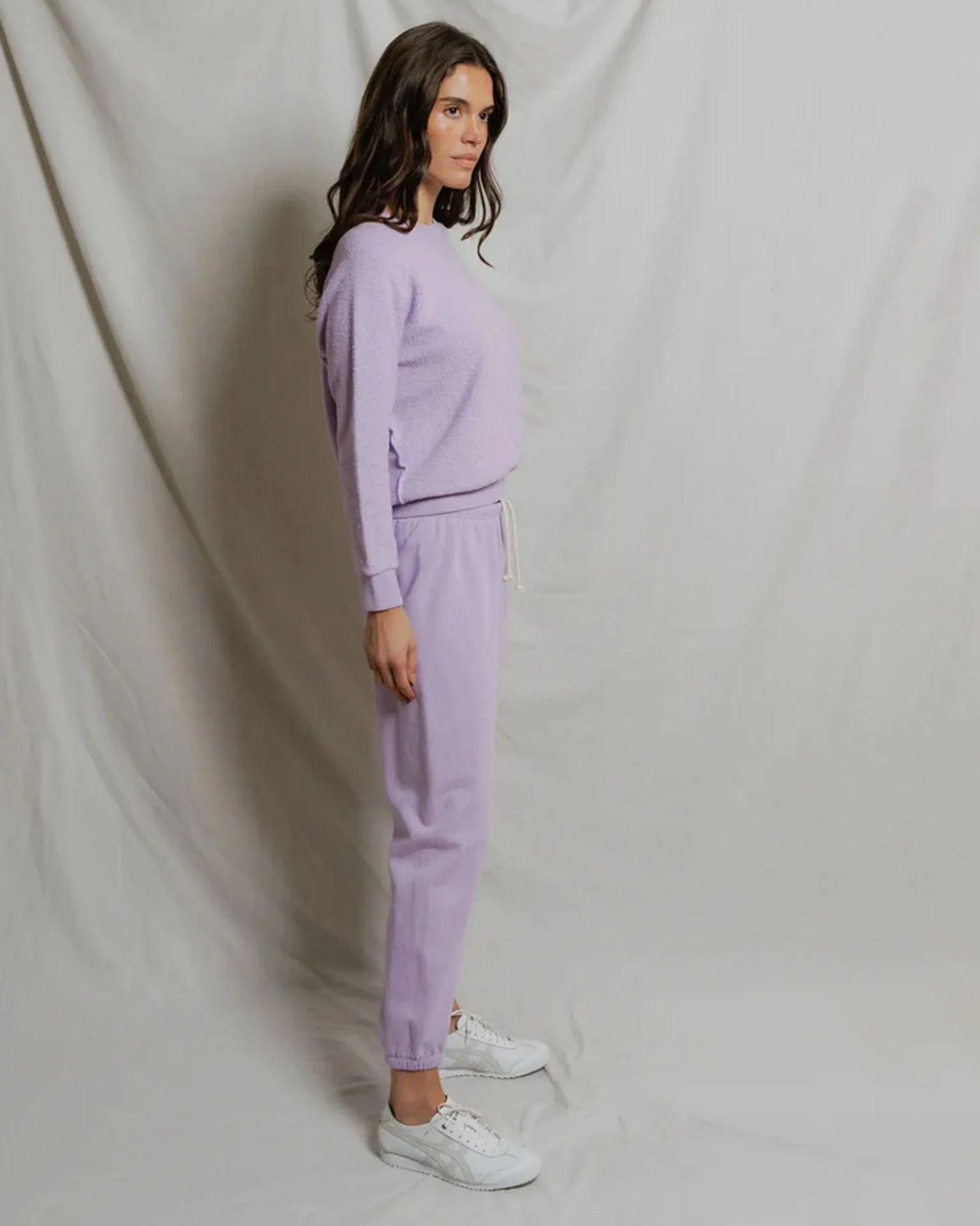 Ziggy - Inside Out Fleece Long Sleeve Shrunken Crewneck Sweatshirt in Ultraviolet - Image 2