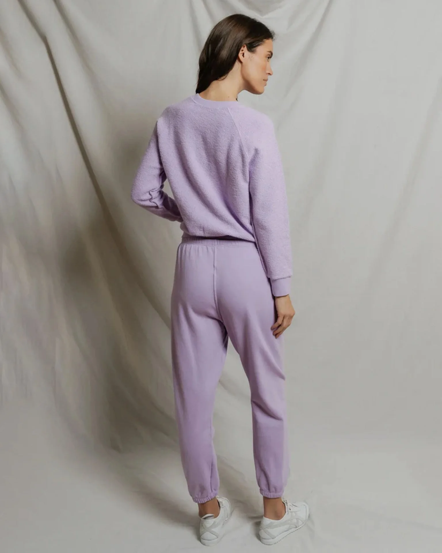 Ziggy - Inside Out Fleece Long Sleeve Shrunken Crewneck Sweatshirt in Ultraviolet - Image 3