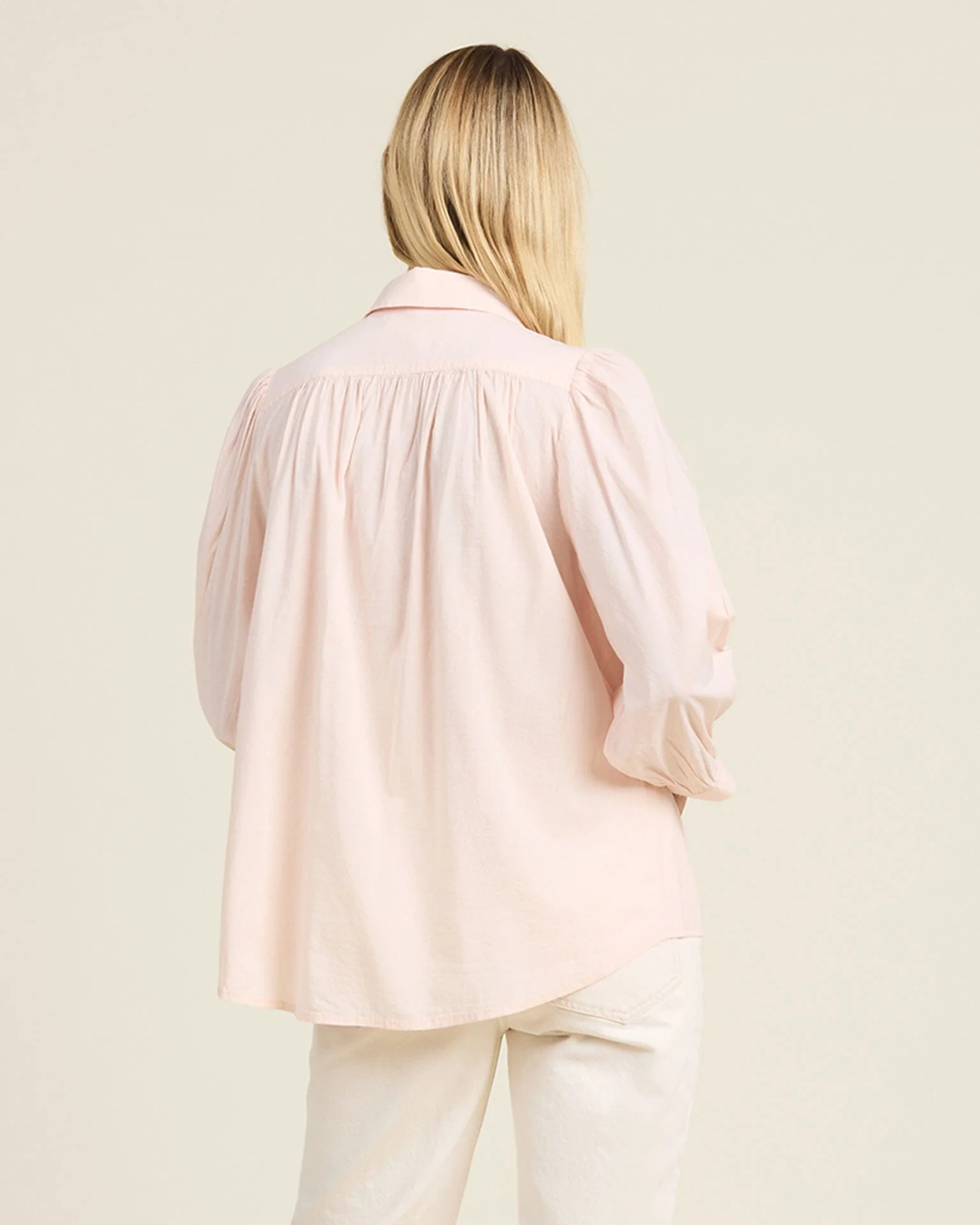 Zola Blouse in Pink Micro Stripe - Image 4